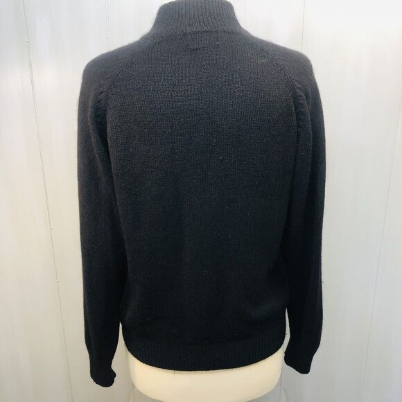 Vintage Crystal Sportsware Large Black Sweater Silk Angora Blend Long Sleeve - Picture 3 of 10